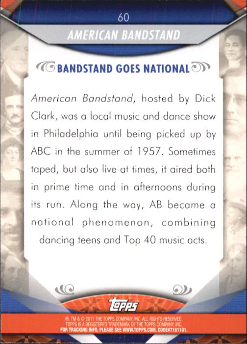 2011 Topps American Pie #60 American Bandstand back image