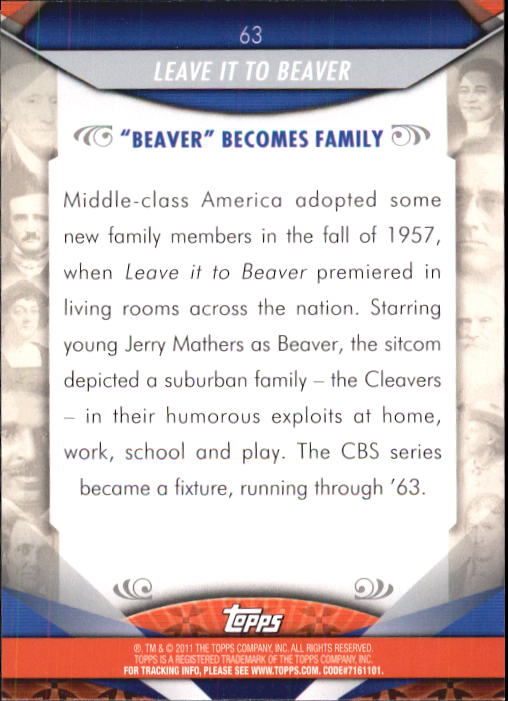 2011 Topps American Pie #63 Leave it to Beaver back image