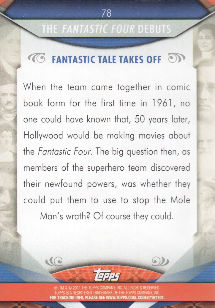 2011 Topps American Pie #78 The Fantastic Four Debuts back image