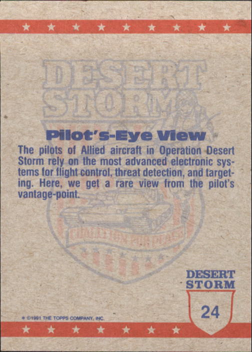 1991 Topps Desert Storm #24 Pilots-Eye View back image