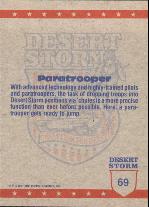 1991 Topps Desert Storm #69 Preparing To Jump back image