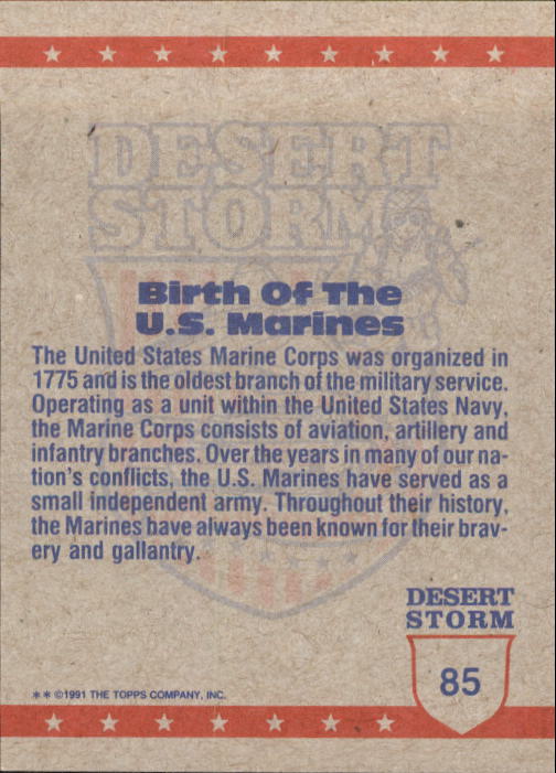 1991 Topps Desert Storm #85 A Quiet Moment back image