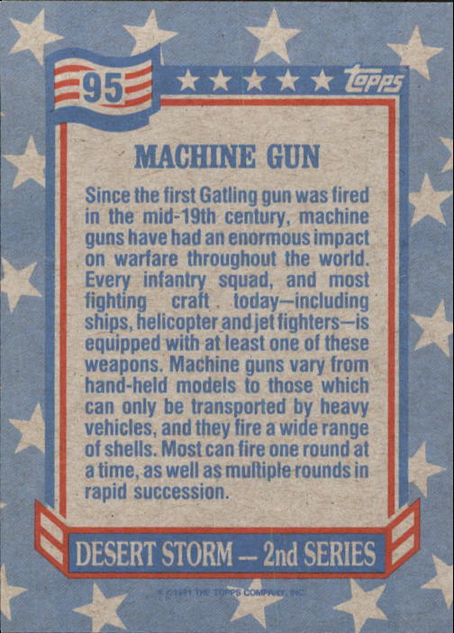 1991 Topps Desert Storm #95 Machine Gun back image
