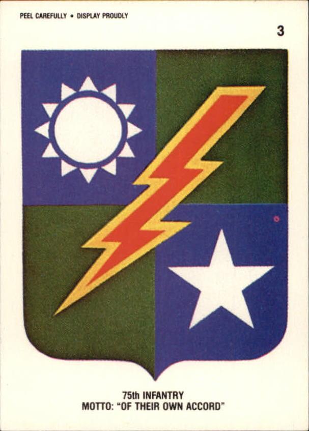 1991 Topps Desert Storm Stickers #3 75th Infantry Motto: Of Their Own Accord