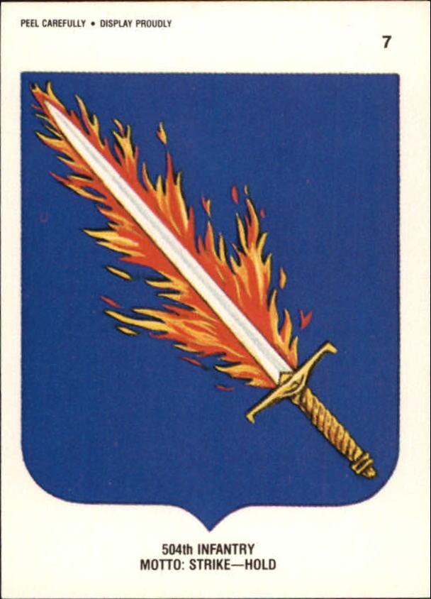 1991 Topps Desert Storm Stickers #7 504th Infantry Motto: Strike - Hold