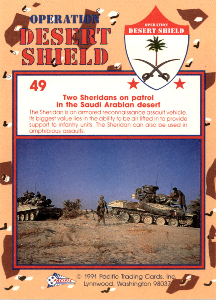 1991 Pacific Operation Desert Shield #49 M551 Sheridan Tank - NM-MT