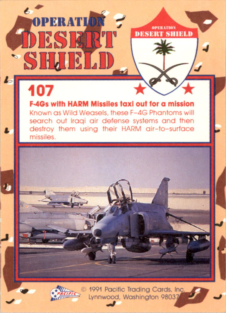 1991 Pacific Operation Desert Shield #107 F-4Gs Over Bahrain back image