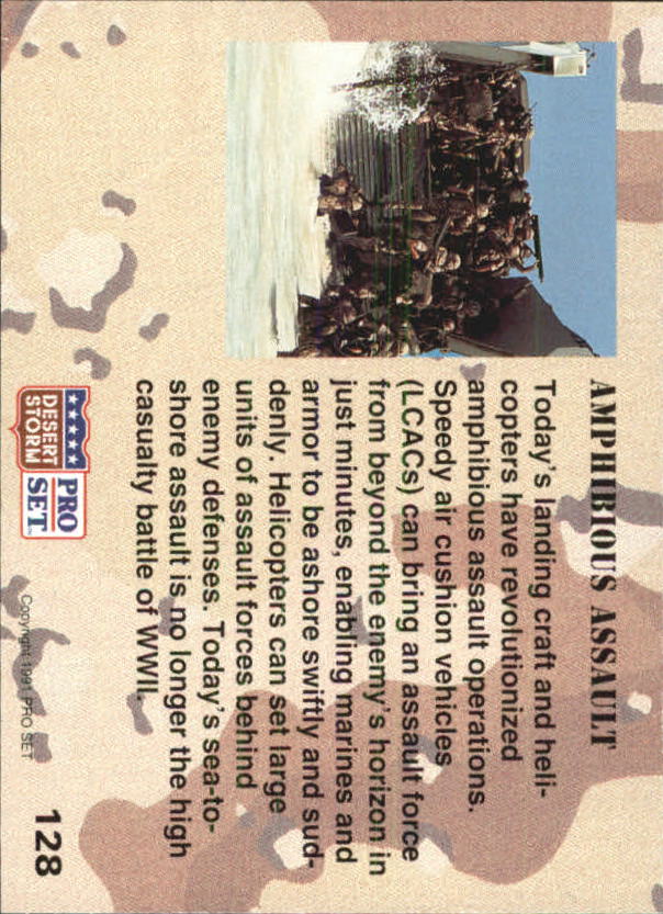 1991 Pro Set Desert Storm #128 Amphibious Assault back image