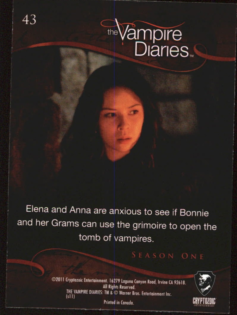 2011 Cryptozoic The Vampire Diaries Season One #43 Unsealing the Tomb back image