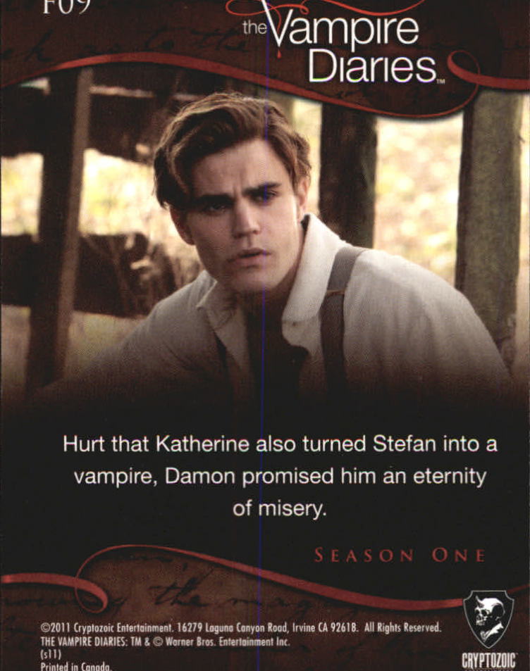 2011 Cryptozoic The Vampire Diaries Season One Foil #F9 The Beginning of Forever back image
