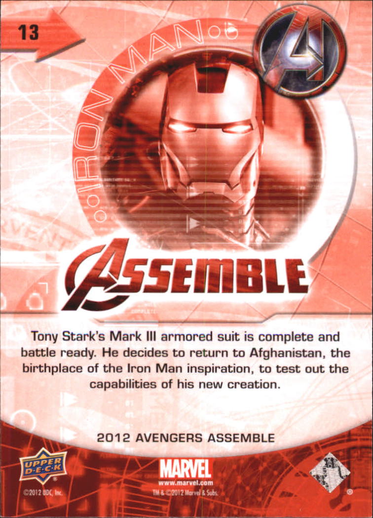 2012 Upper Deck Avengers Assemble #13 Iron Man back image