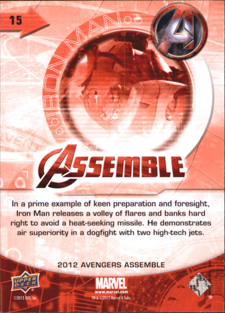 2012 Upper Deck Avengers Assemble #15 Iron Man back image