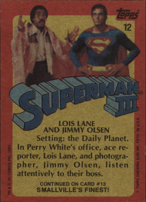 1983 Topps Superman III #12 Lois Lane and Jimmy Olson back image