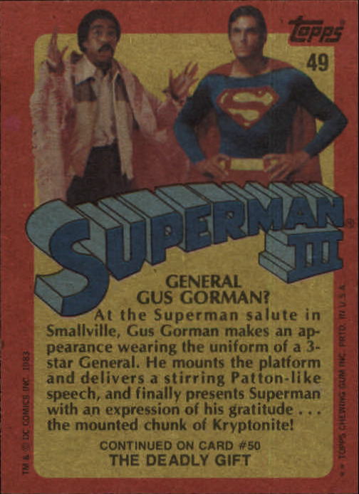 1983 Topps Superman III #49 General Gus Gorman back image