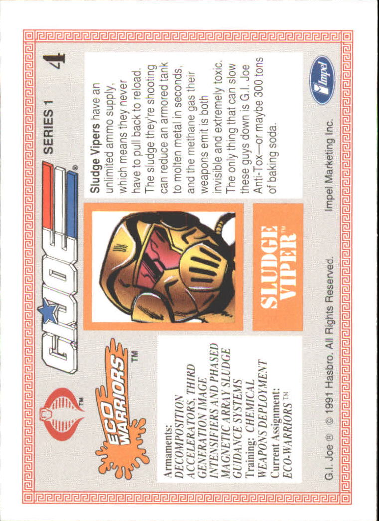 1991 Impel G.I. Joe #4 Sludge Viper back image