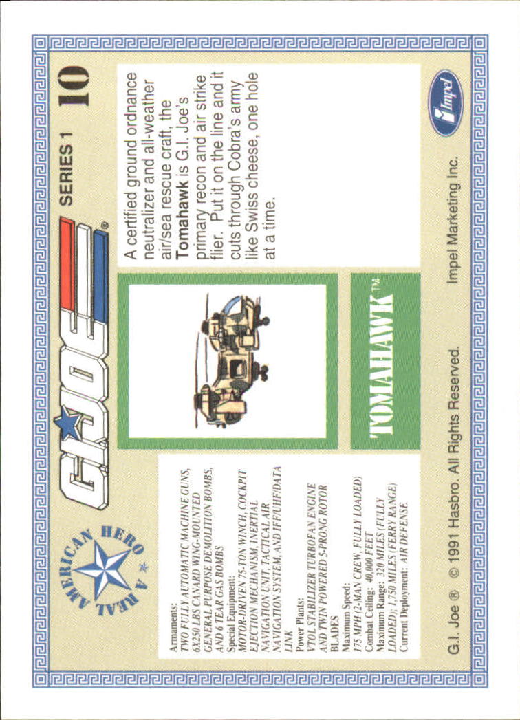 1991 Impel G.I. Joe #10 Tomahawk back image
