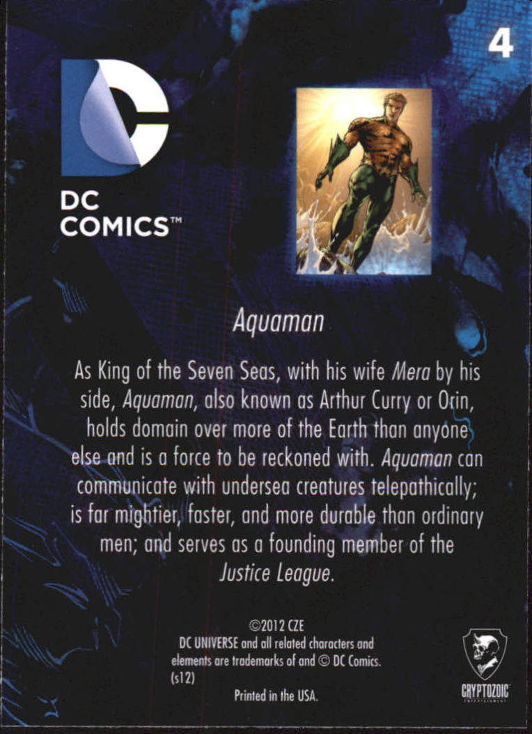 2012 Cryptozoic DC Comics New 52 #4 Aquaman back image