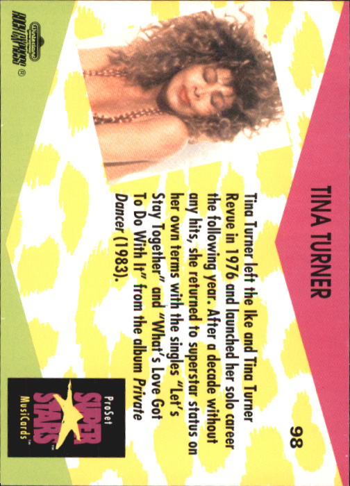 3 collector cards Tina Turner 1991 ProSet MusiCards 