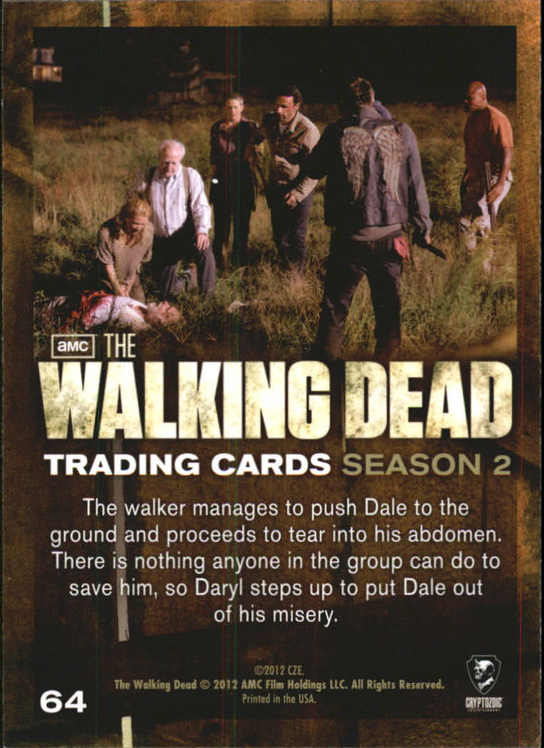 2012 Cryptozoic The Walking Dead Season Two #64 Tragic End back image