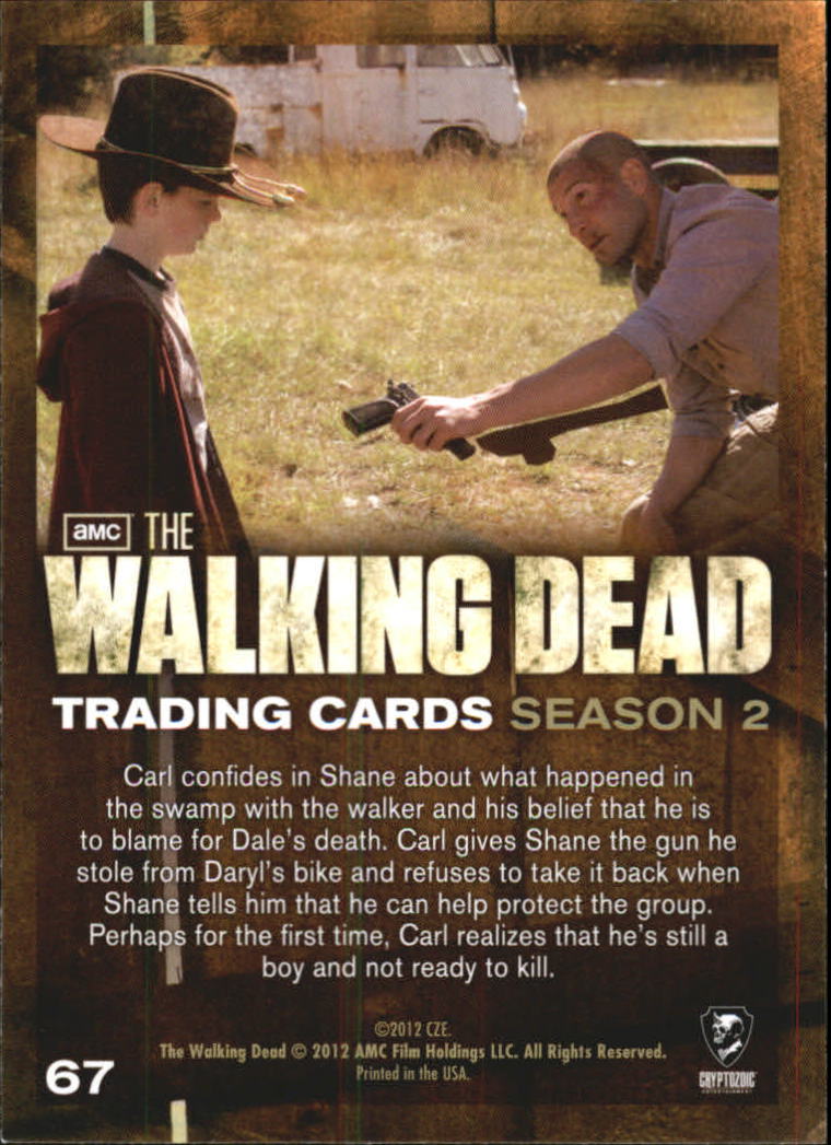 2012 Cryptozoic The Walking Dead Season Two #67 Carls Guilt back image