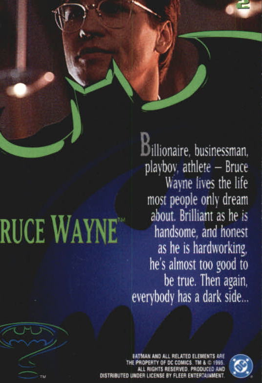 1995 Fleer Batman Forever #2 Bruce Wayne back image