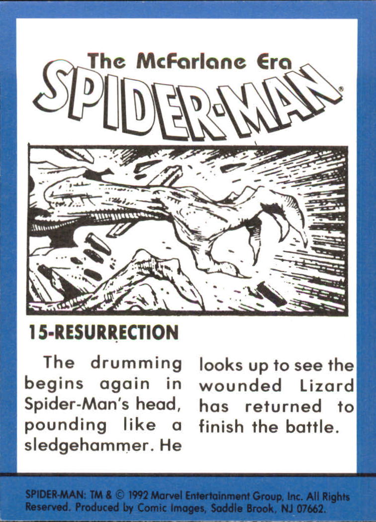 1992 Comic Images Spider-Man Todd McFarlane Era #15 Resurrection back image