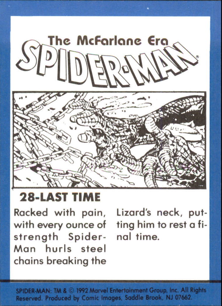 1992 Comic Images Spider-Man Todd McFarlane Era #28 Last Time back image