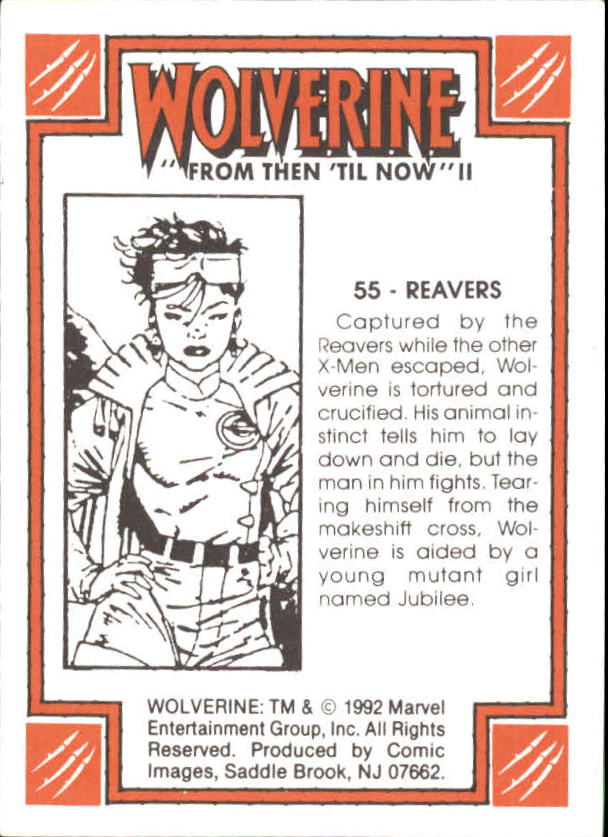 1992 Comic Images Wolverine From Then 'Til Now II #55 Reavers back image