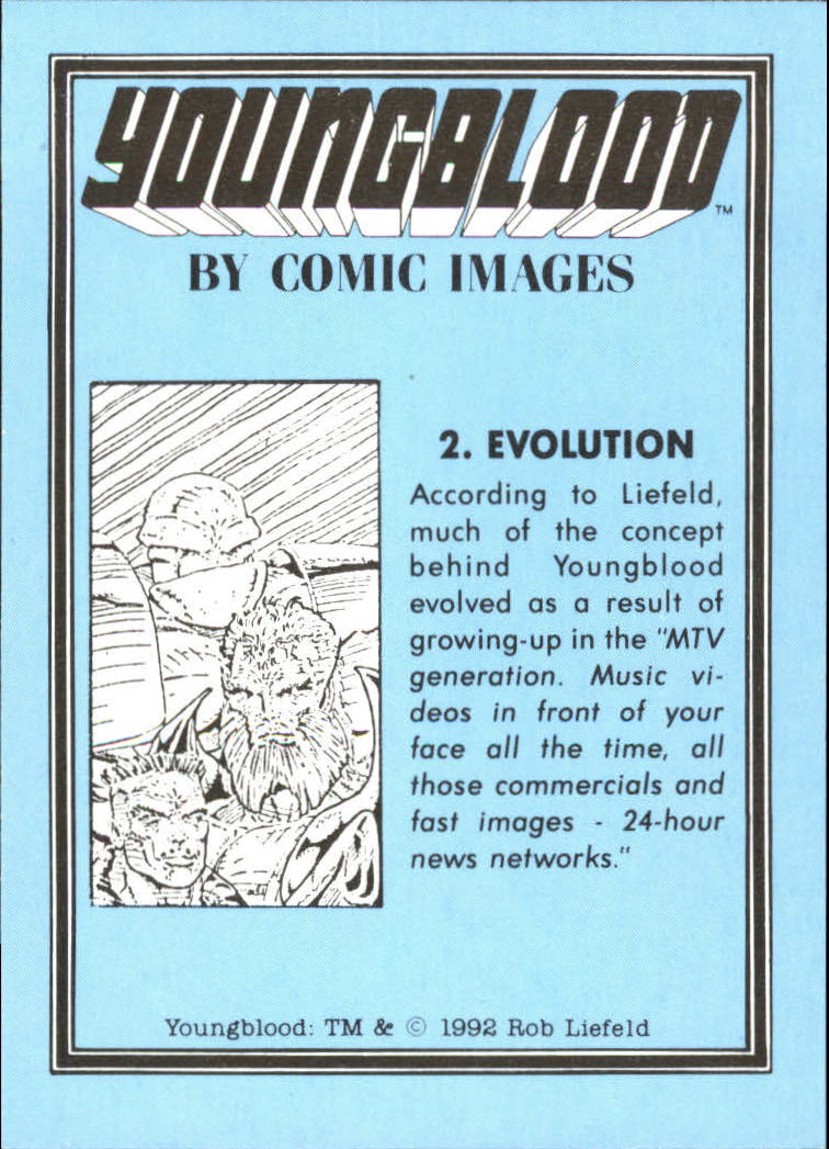1992 Comic Images Youngblood #2 Evolution back image