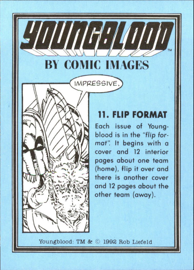 1992 Comic Images Youngblood #11 Flip Format back image