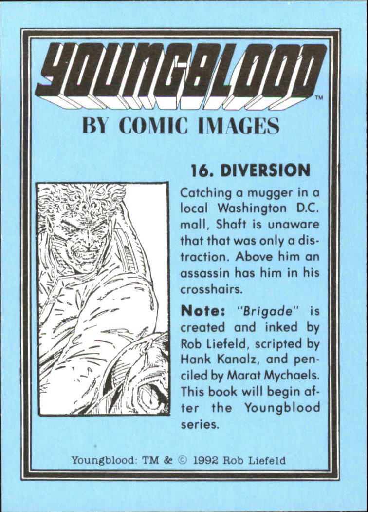 1992 Comic Images Youngblood #16 Diversion back image