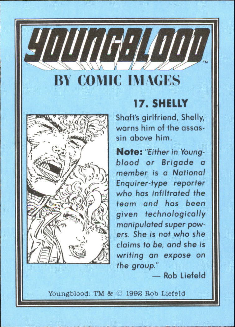 1992 Comic Images Youngblood #17 Shelly back image
