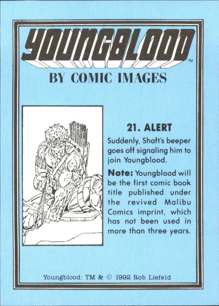 1992 Comic Images Youngblood #21 Alert back image