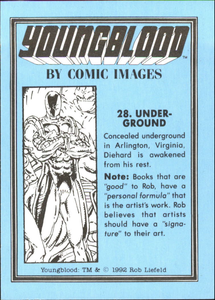 1992 Comic Images Youngblood #28 Underground back image