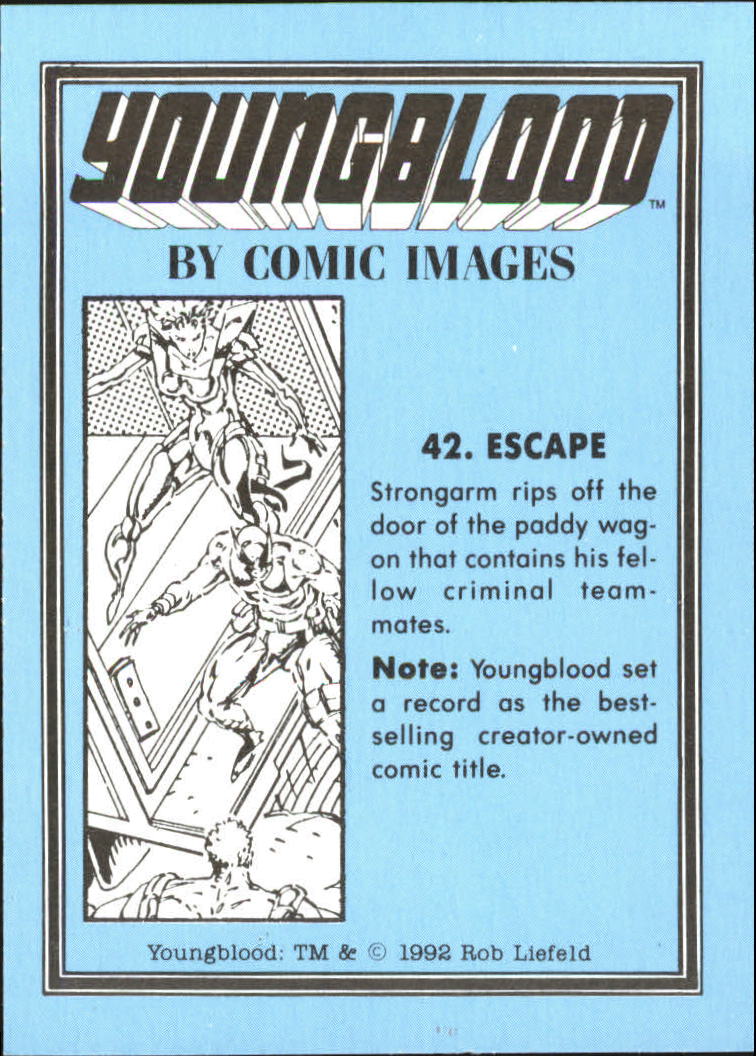 1992 Comic Images Youngblood #42 Escape back image