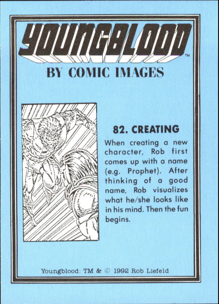 1992 Comic Images Youngblood #82 Creating back image