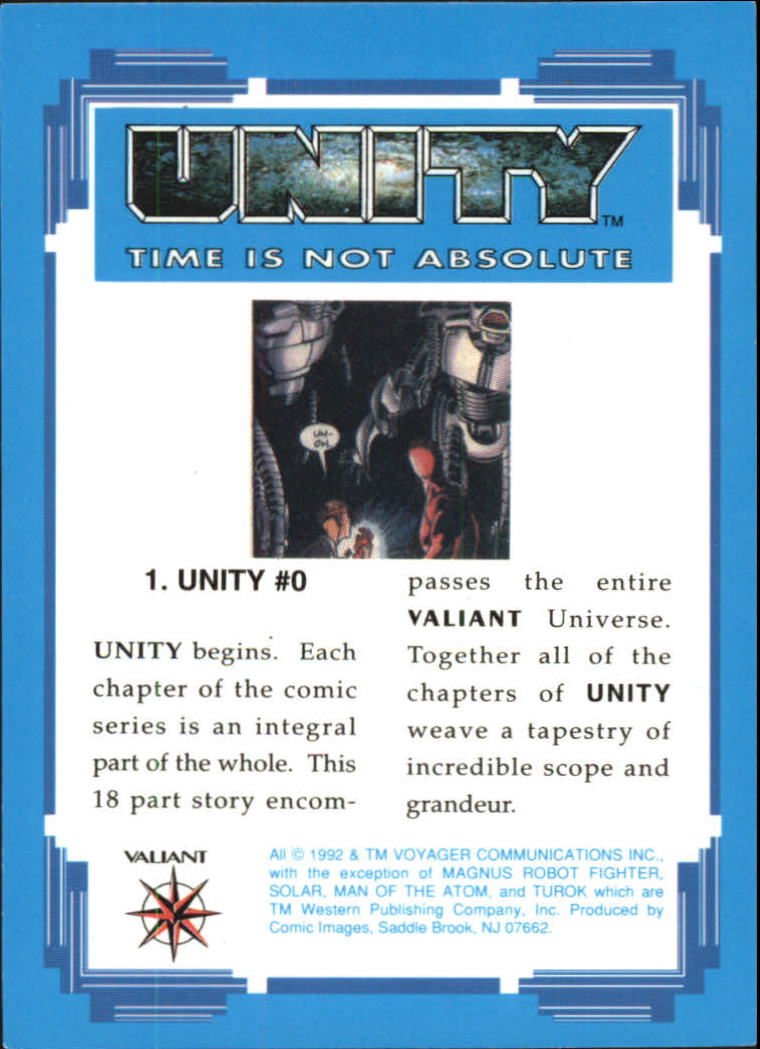 1992 Comic Images Unity #1 Unity #0 back image