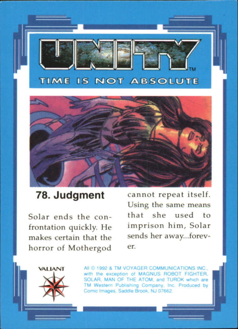 1992 Comic Images Unity #78 Judgment back image