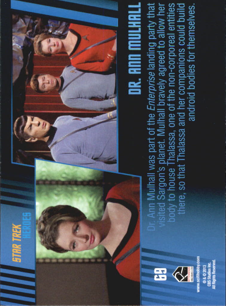 2013 Rittenhouse Star Trek The Original Series Heroes and Villains #69 Dr. Ann Mulhall back image