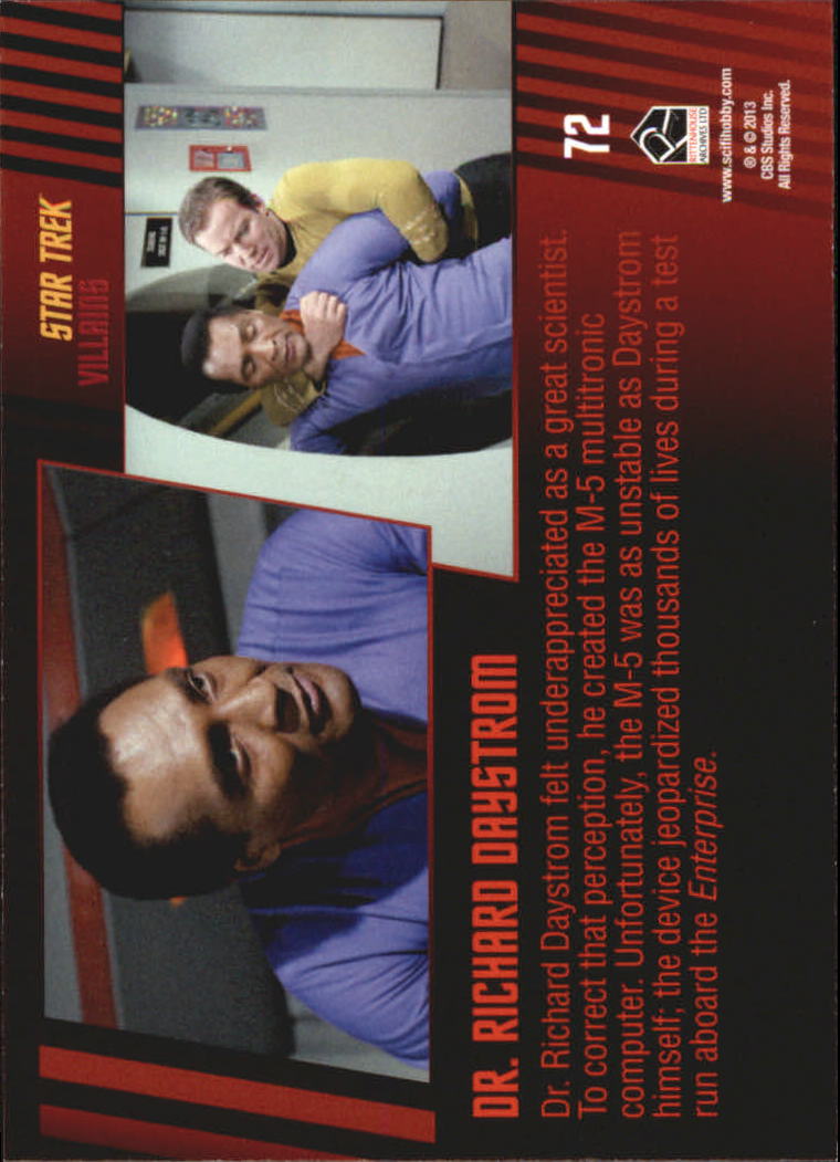 2013 Rittenhouse Star Trek The Original Series Heroes and Villains #72 Dr. Richard Daystrom back image