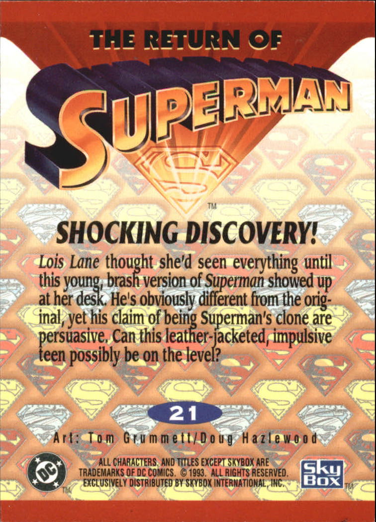 1993 SkyBox Return of Superman #21 Shocking Discovery back image