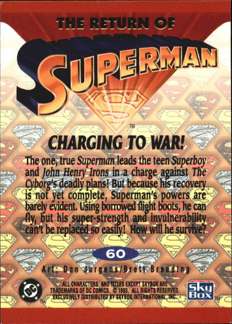 1993 SkyBox Return of Superman #60 Charging to War back image
