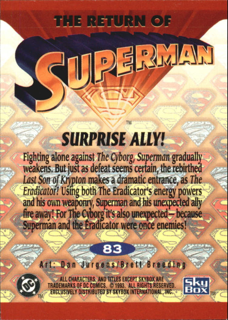 1993 SkyBox Return of Superman #83 Surprise Ally back image