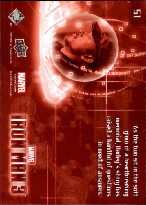 2013 Upper Deck Iron Man 3 #51 As the Two Sit in the Soft back image