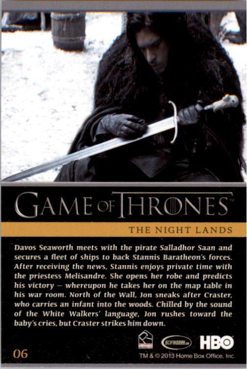 2013 Rittenhouse Game of Thrones Season Two #6 The Night Lands back image