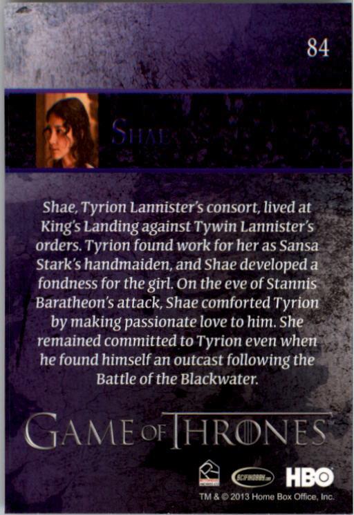 2013 Rittenhouse Game of Thrones Season Two #84 Shae back image