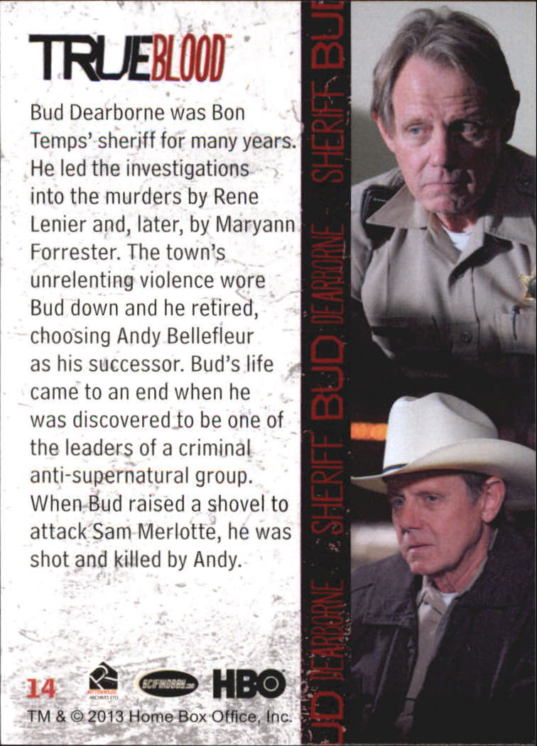 2013 Rittenhouse True Blood Archives #14 Sheriff Bud Dearborne back image