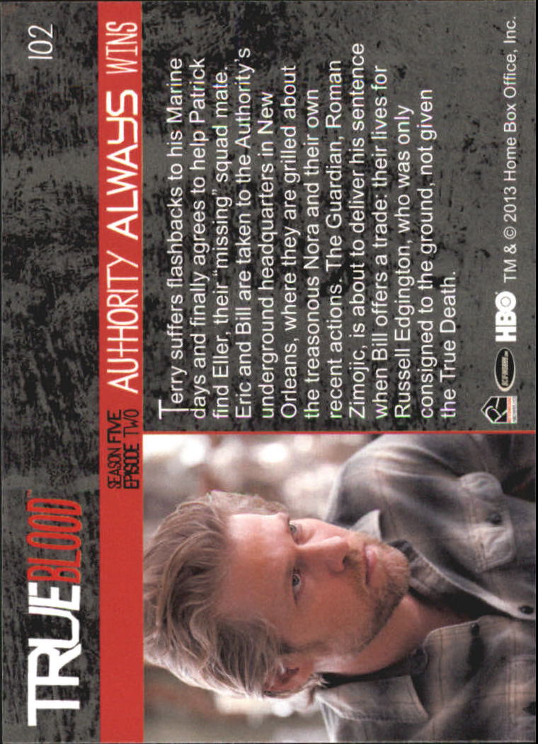 2013 Rittenhouse True Blood Archives #102 Authority Always Wins back image