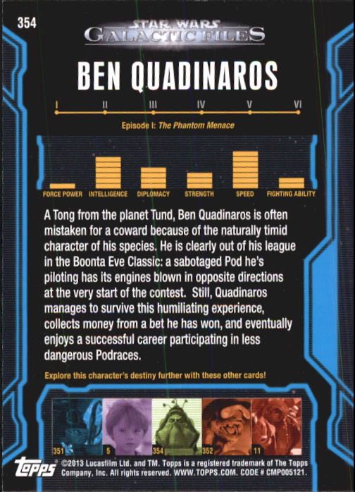 2013 Topps Star Wars Galactic Files 2 Trading Cards Card Pick (Base) - Bild 5 von 319