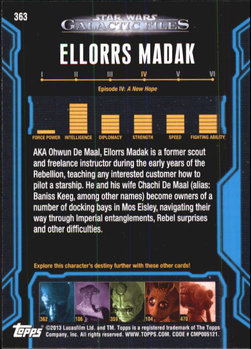 2013 Topps Star Wars Galactic Files 2 Trading Cards Card Pick (Base) - Bild 19 von 319
